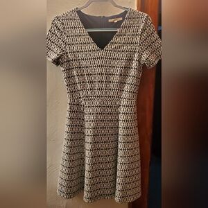41 HAWTHORN navy blue and cream skater DRESS size S